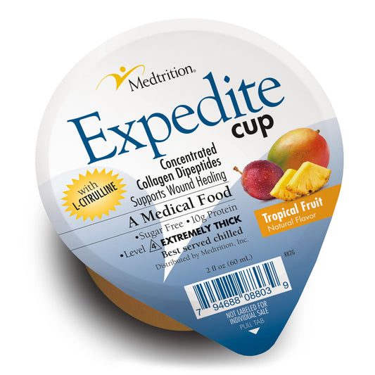 Expedite Thickened Food Cup Tropical Fruit Flavor Gel IDDSI Level 4 Extremely Thick/Pureed