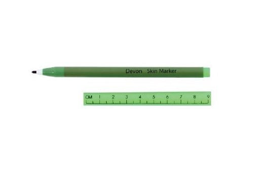 Devon Skin Marker with Labels Gentian Violet Ink Sterile Full Size Dual Tip, Regular / Fine