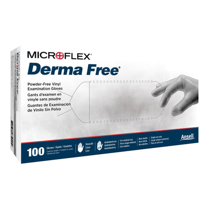 Derma Free™ Vinyl Exam Gloves, Clear - view 5