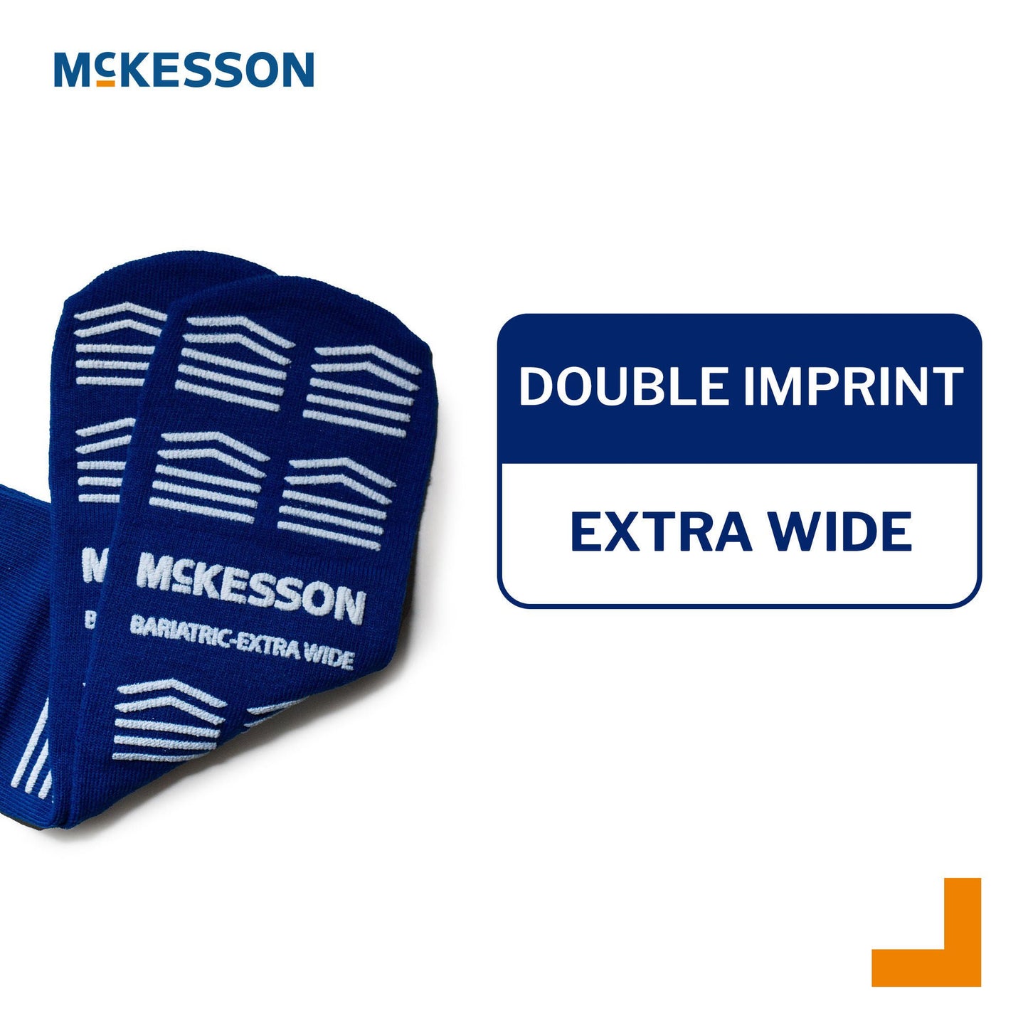 McKesson Slipper Socks, Double Tread, Bariatric, Kingfisher Blue
