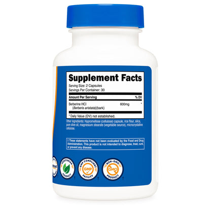 nutricost Dietary Supplement Berberine 600 mg Strength Capsule