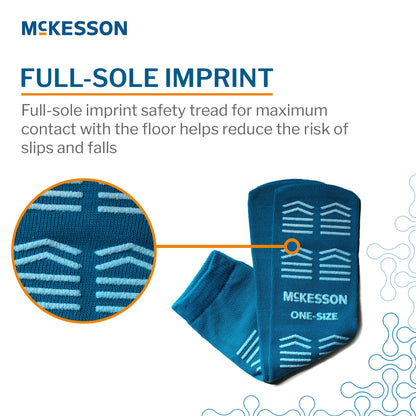 McKesson Slipper Socks, Single Tread, One Size Fits Most, Teal