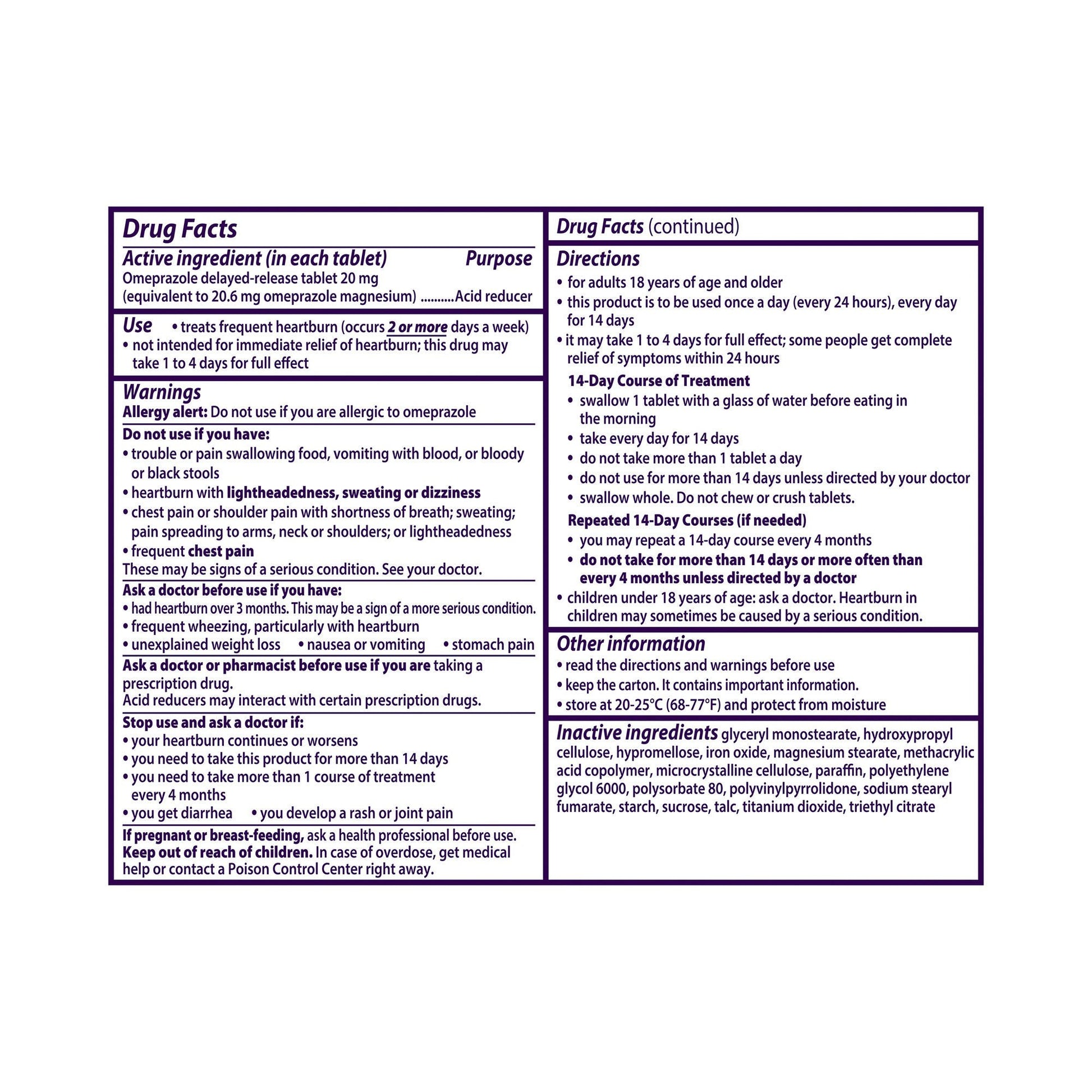 Prilosec OTC® Omeprazole 20 mg Acid Reducer Tablets