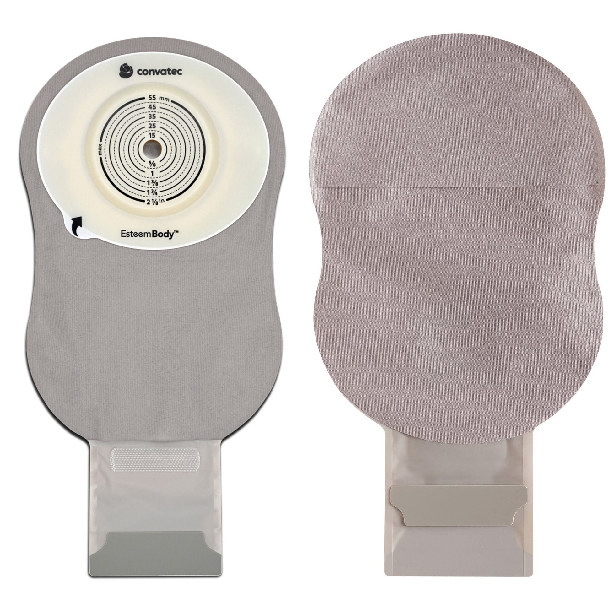 Esteem Body Ostomy Pouch One-Piece System Length Convex, Trim To Fit 10 to 25 mm Stoma Drainable