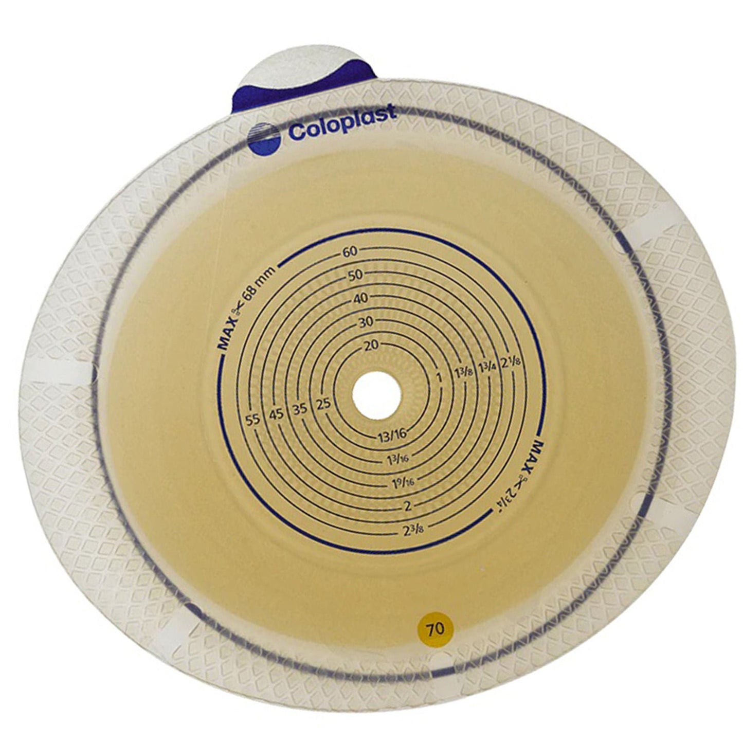 SenSura® Flex Flat Ostomy Barrier, Trim to fit Stoma Opening, Yellow