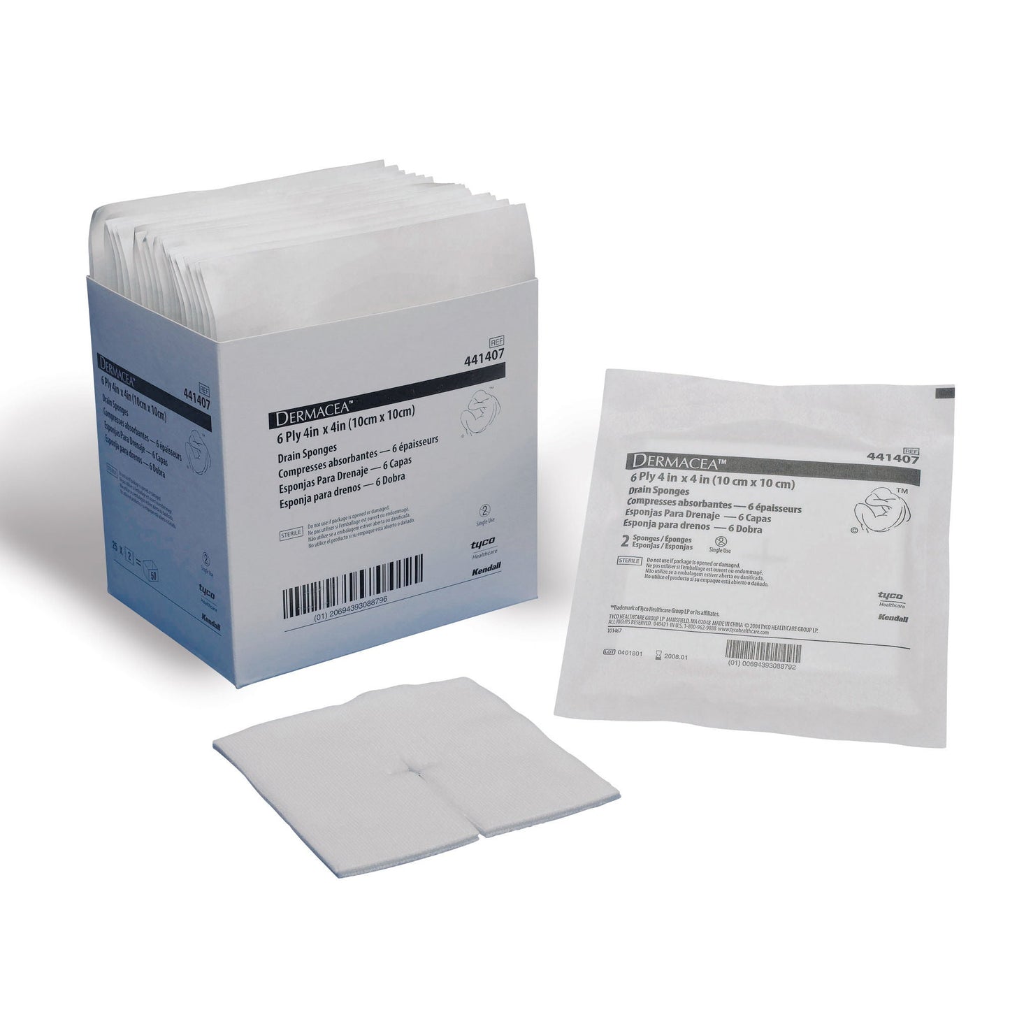 Dermacea™ Drain Sponge, 6-Ply