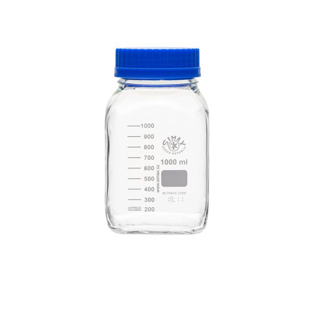 Bottle, Media/Storage, Wide Mouth, Square, Glass