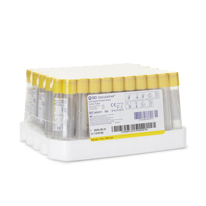 BD Vacutainer Urinalysis Tube Chlorhexidine / Ethyl Paraben / Sodium Propionate Additive BD Hemogard Closure Polyethylene Terephthalate (PET) Tube