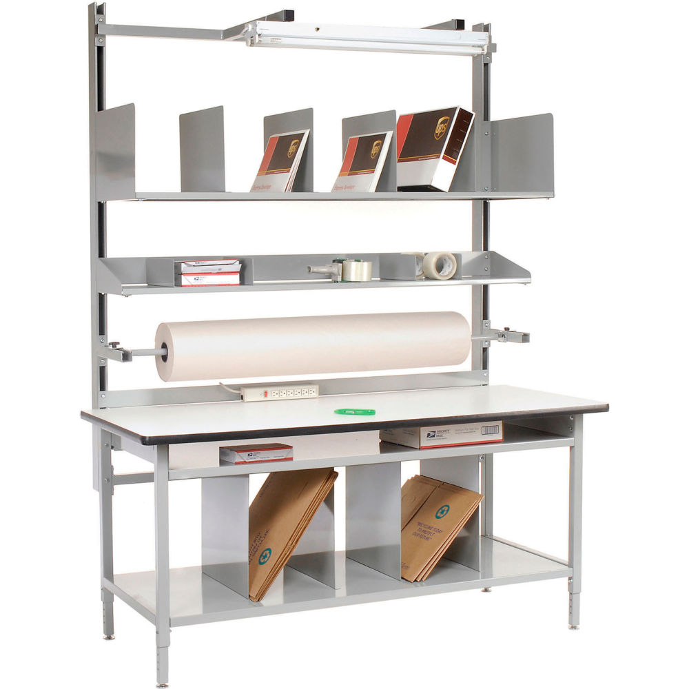 Pro-Line Complete Packing Workbench W/Power Apron, Laminate T-Mold Edge, 60"W x 30"D