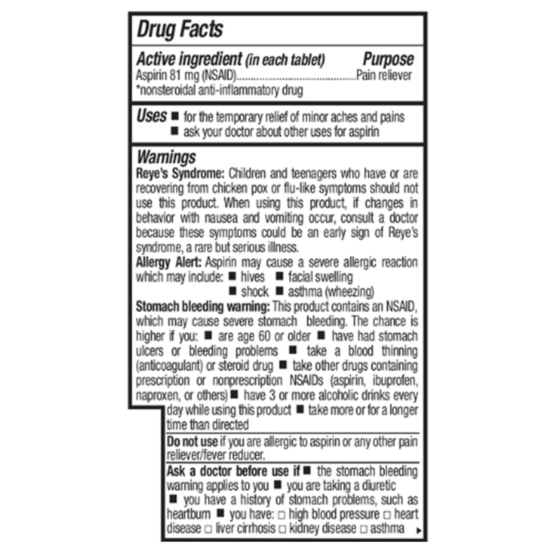 Geri-Care Pain Relief 81 mg Strength Aspirin Tablet