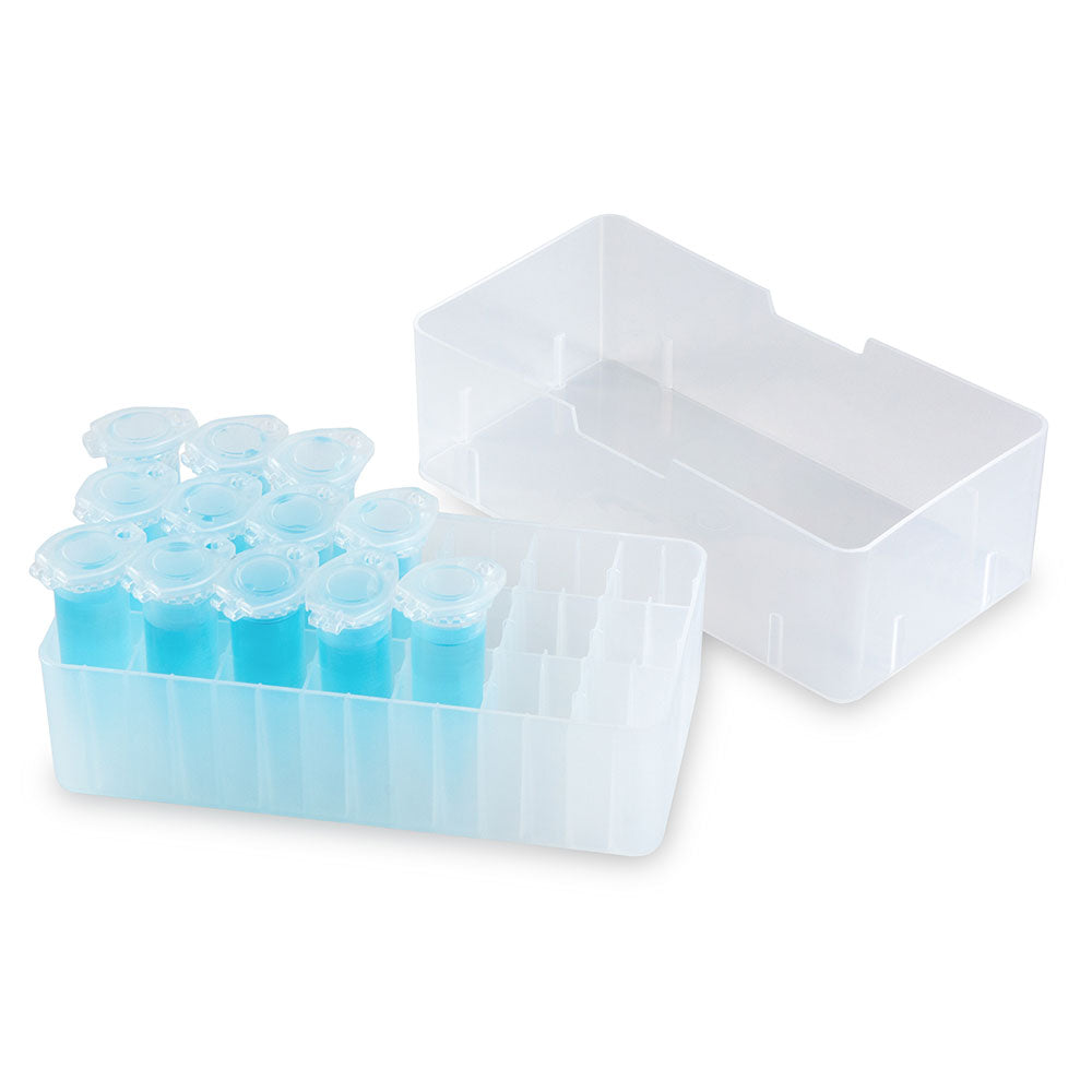 Freezer Box for 5.0mL Microcentrifuge Tubes, 21-place, with Lid, Clear