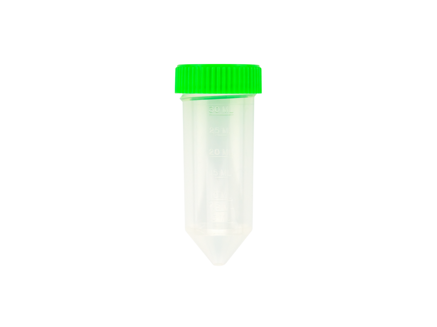 Caplugs Evergreen 222-3927-G8D 30 mL Conical Centrifuge Tube Green Cap Sterile PPC 20/Tray Assembled MADE IN USA
