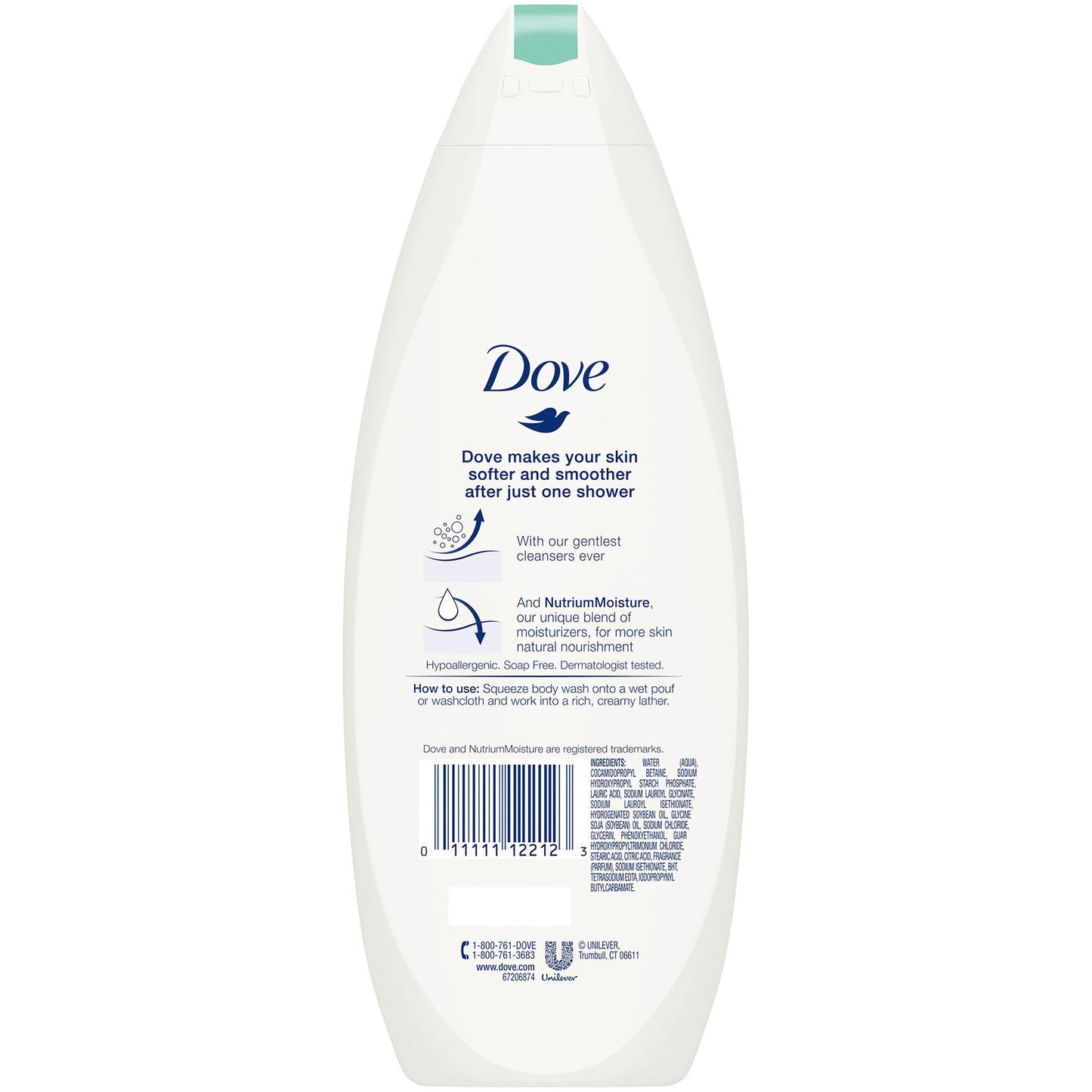 Dove® Sensitive Skin Body Wash, Unscented, Bottle