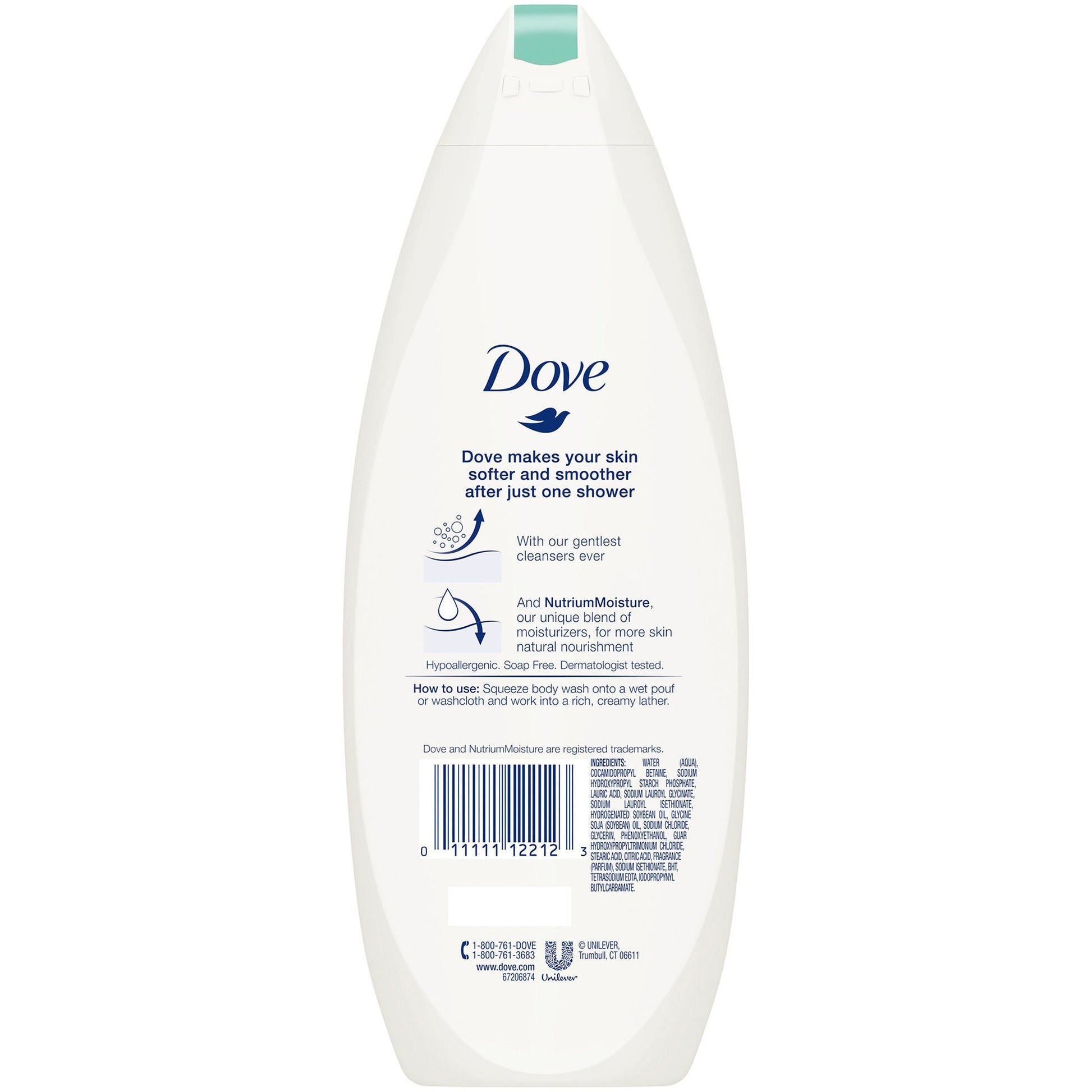 Dove® Sensitive Skin Body Wash, Unscented, Bottle
