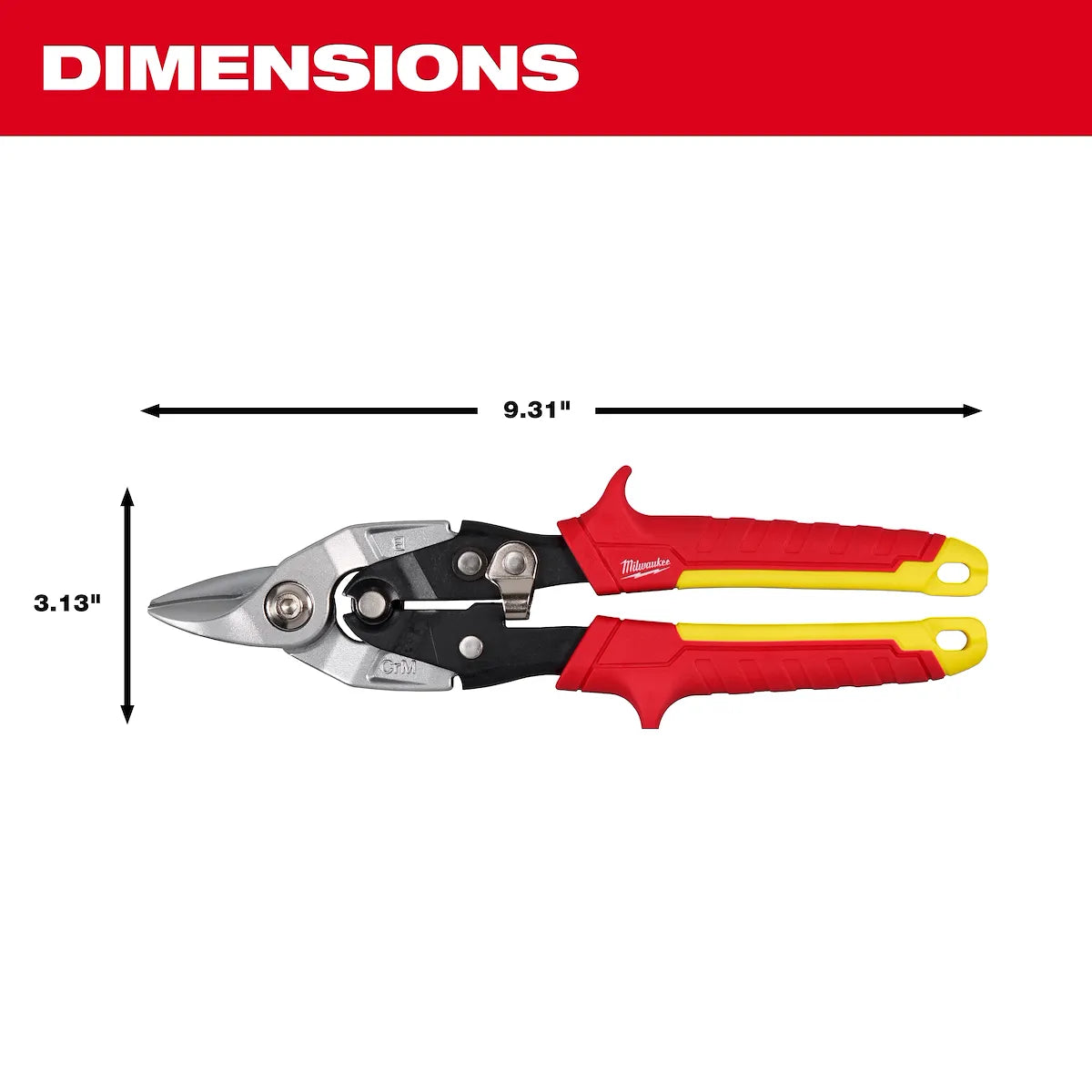 Milwaukee Bulldog Aviation Snips 48-22-4569 | 0.94 in Blade Length, Forged Steel
