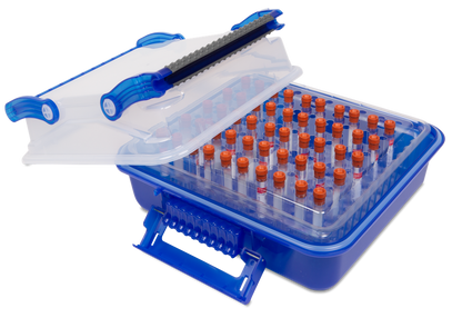 120926 - Heathrow Scientific DuraPorter® XL High-Capacity Sample Transport Tote - 120926 | Transparent Lid, Articulated