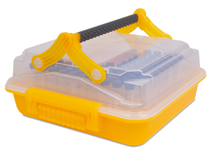 120928 - Heathrow Scientific DuraPorter® XL High-Capacity Sample Transport Tote - 120926 | Transparent Lid, Articulated