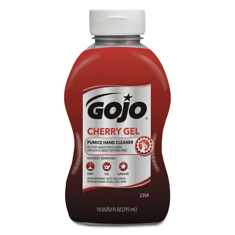 Gojo Cherry Gel Pumice Hand Cleaner, 10 oz Squeeze Bottle (2354-08)