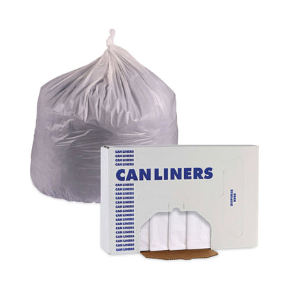 Boardwalk Trash Bag 60 gal. 0.70 mil White Industrial Strength Star Seal Bottom Flat Pack