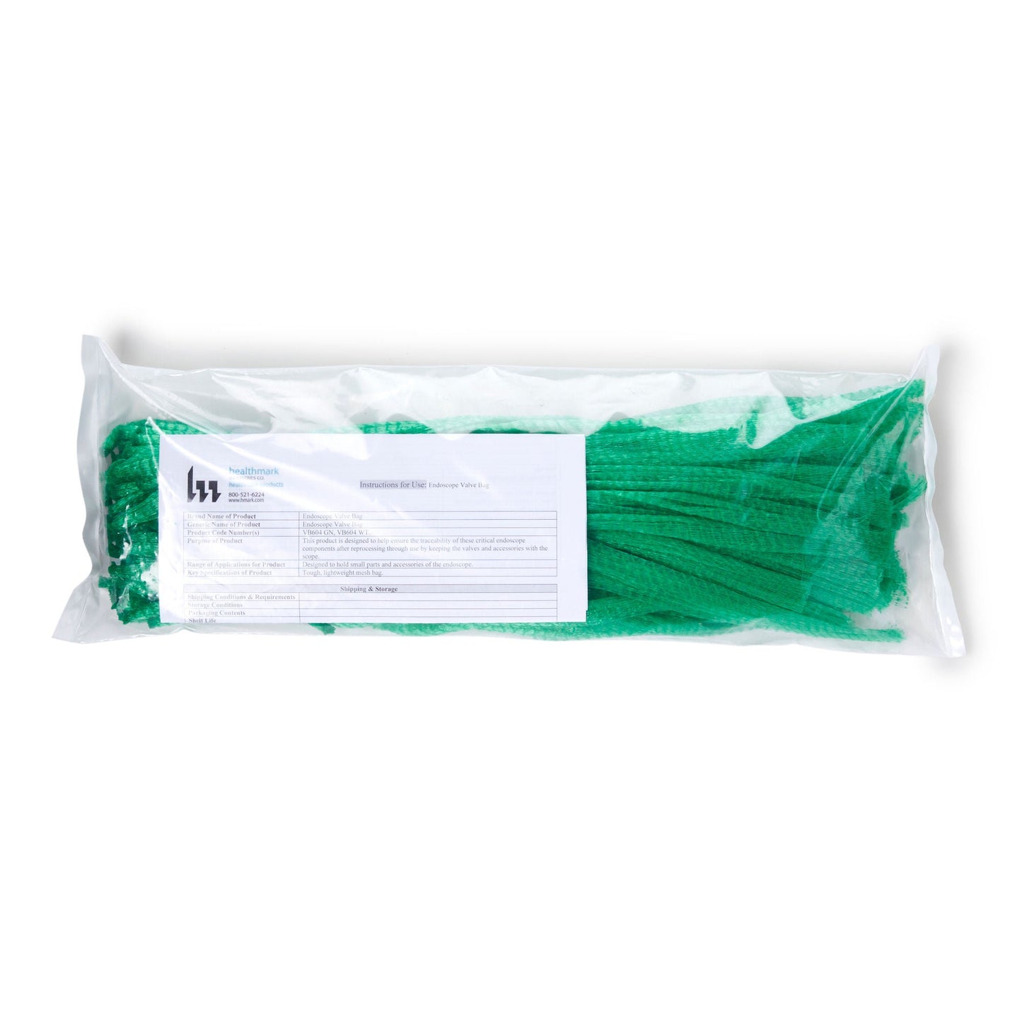 Valvesafe™ Valve Bag Plastic Mesh, Green – Pack of 100