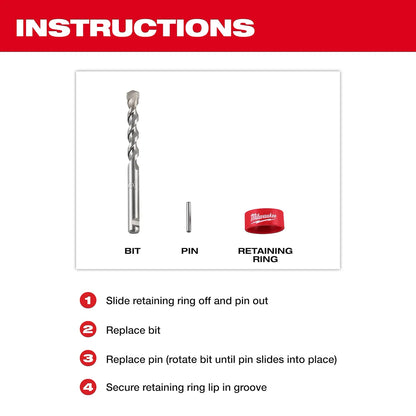 Milwaukee SDS Max One-Piece Core Bit Centering Bit Kit 48-20-5498 | Carbide Tipped
