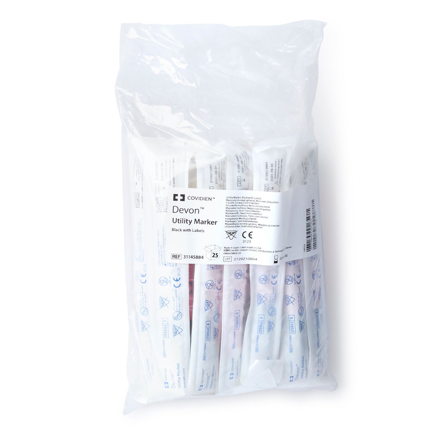 Devon™ Medical Utility Marker w/ Labels, Fine Tip, Permanent Black Ink, Sterile - view 2