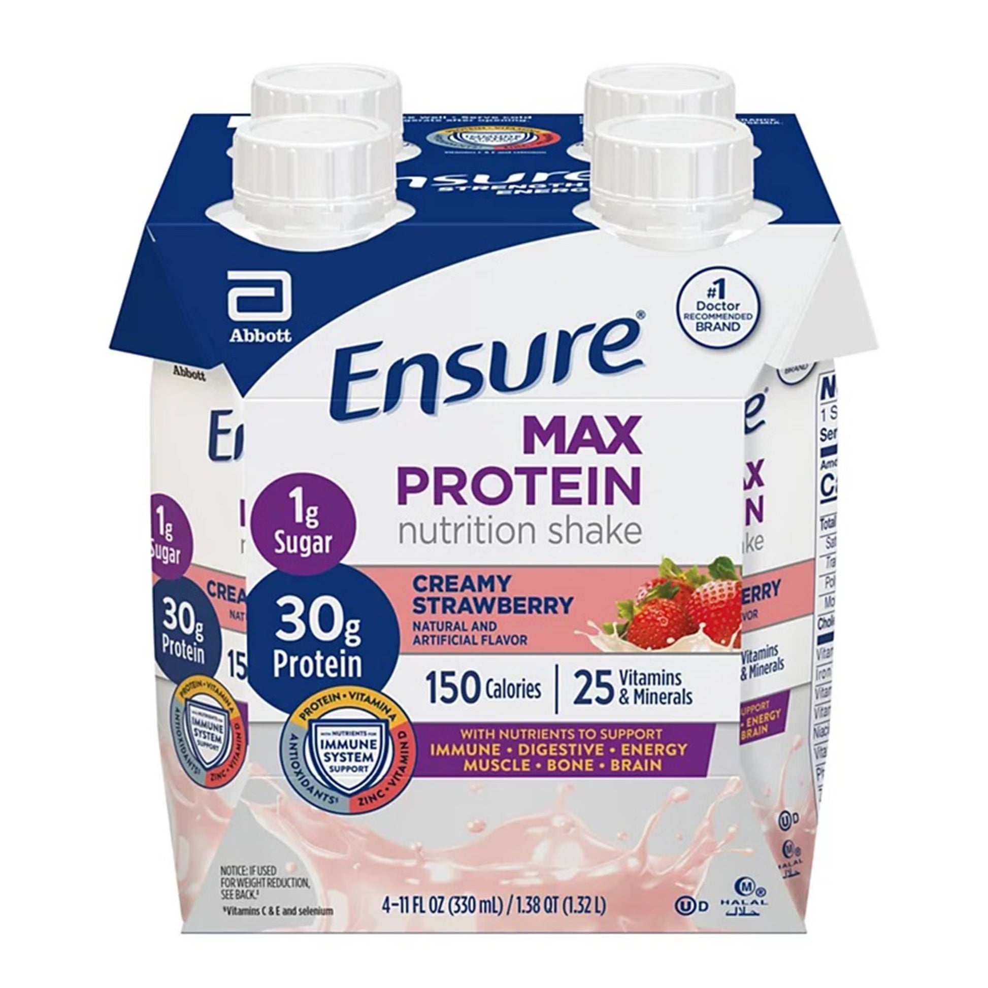 Ensure® Max Protein Nutrition Shake, Strawberry, carton