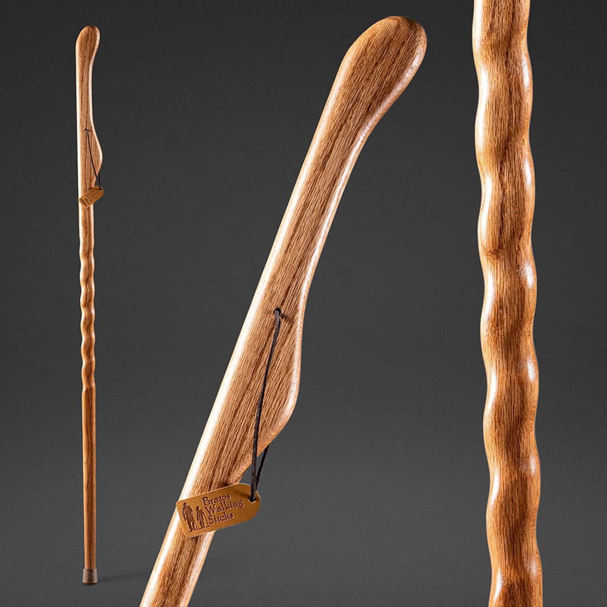 Brazos™ Twisted Oak Hitchhiker Handcrafted Walking Stick, 55-Inch, Tan