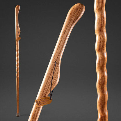 Brazos™ Twisted Oak Hitchhiker Handcrafted Walking Stick, 55-Inch, Tan