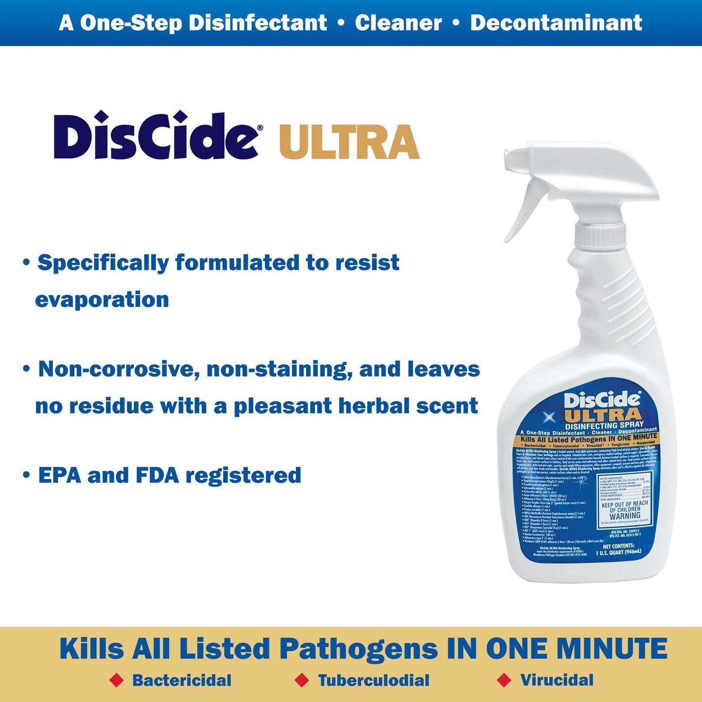 DisCide® Ultra Quaternary Based Surface Disinfectant Cleaner