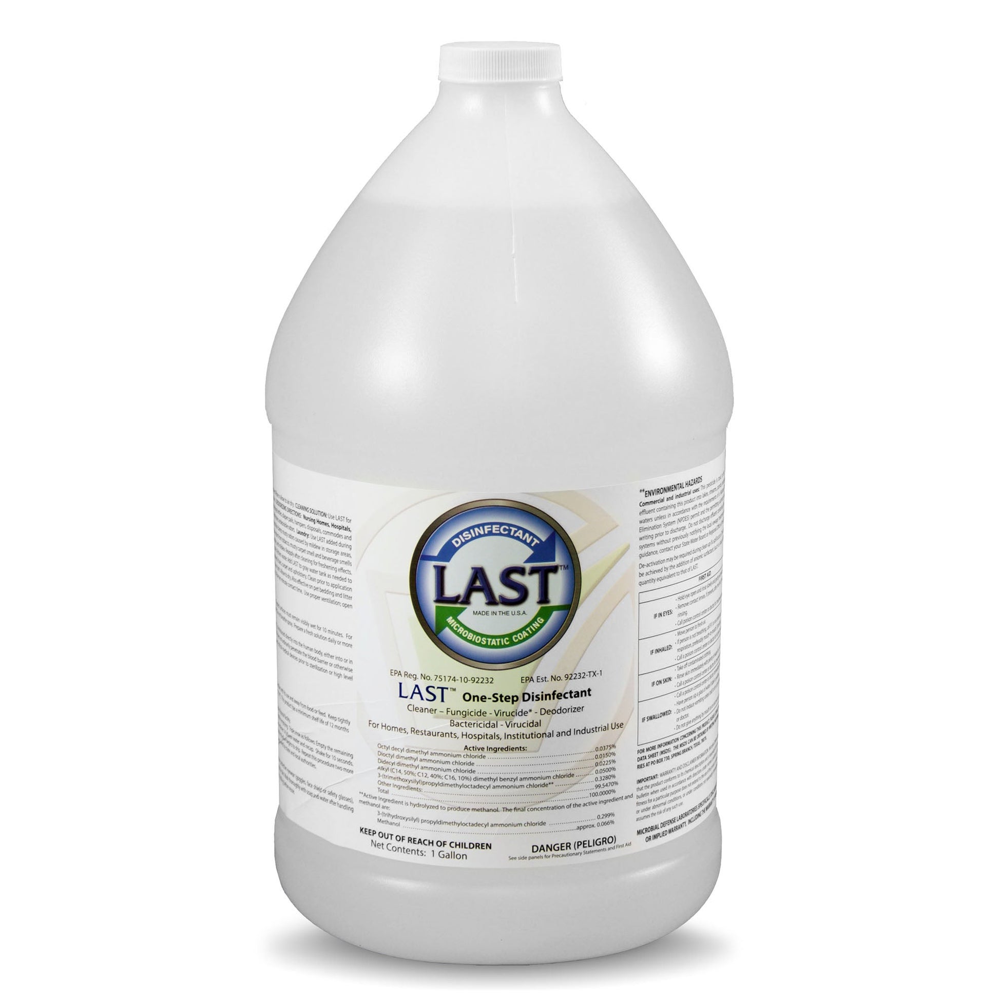 Last Microbiostatic Surface Disinfectant Cleaner Bactericidal Manual Pour Liquid Bottle Scented
