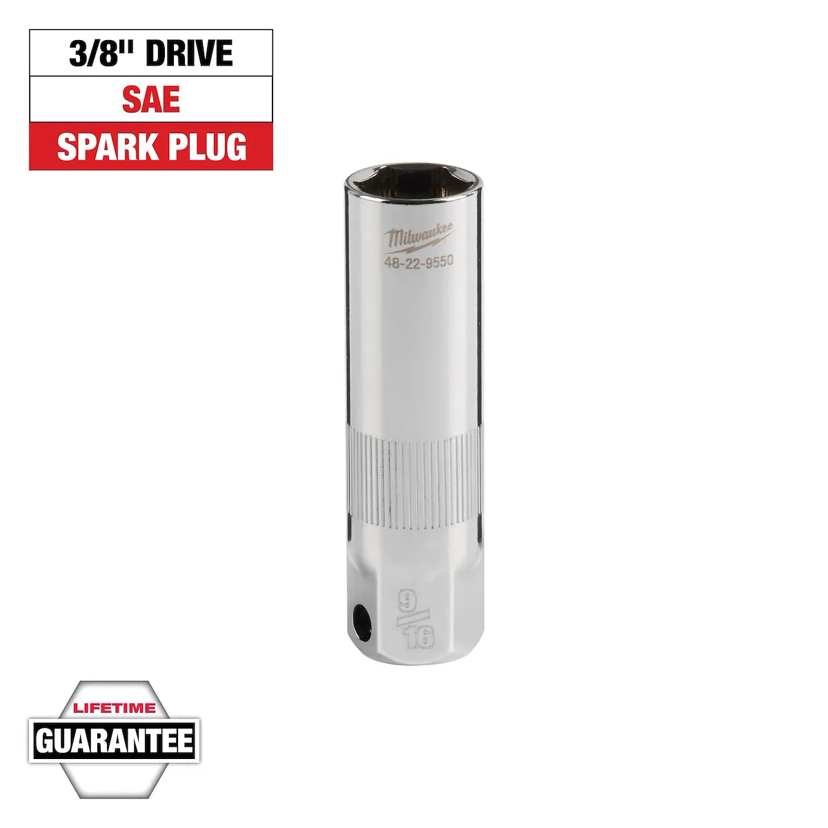 Milwaukee 3/8" Drive 5/8" Spark Plug Socket 48-22-9550 | 3/8 in Drive