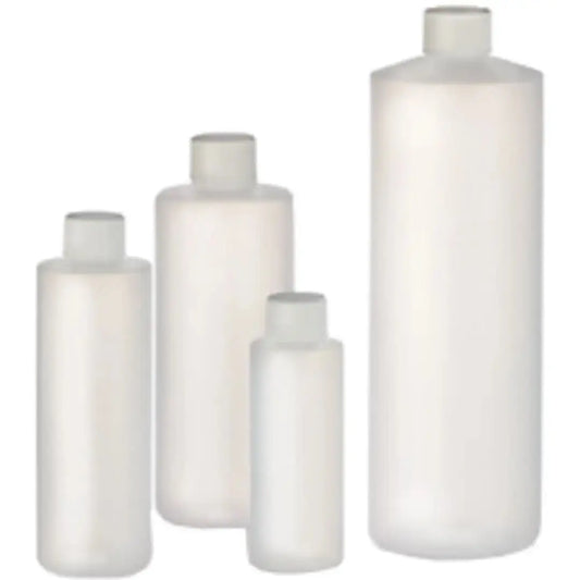 32 oz natural HDPE reagent bottle with straight cylinder design and 28-410 neck finish for laboratory chemical storage