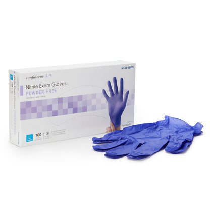 McKesson Confiderm® 3.0 Nitrile Exam Gloves, Blue