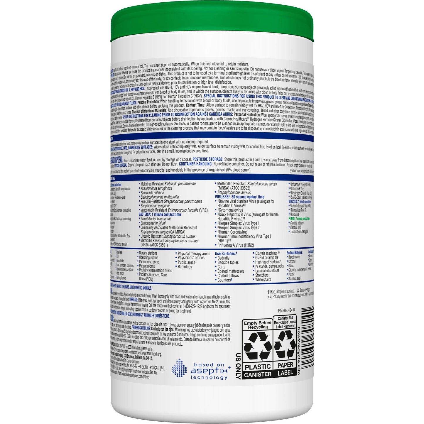 Clorox Healthcare® Hydrogen Peroxide Cleaner Disinfectant Wipes