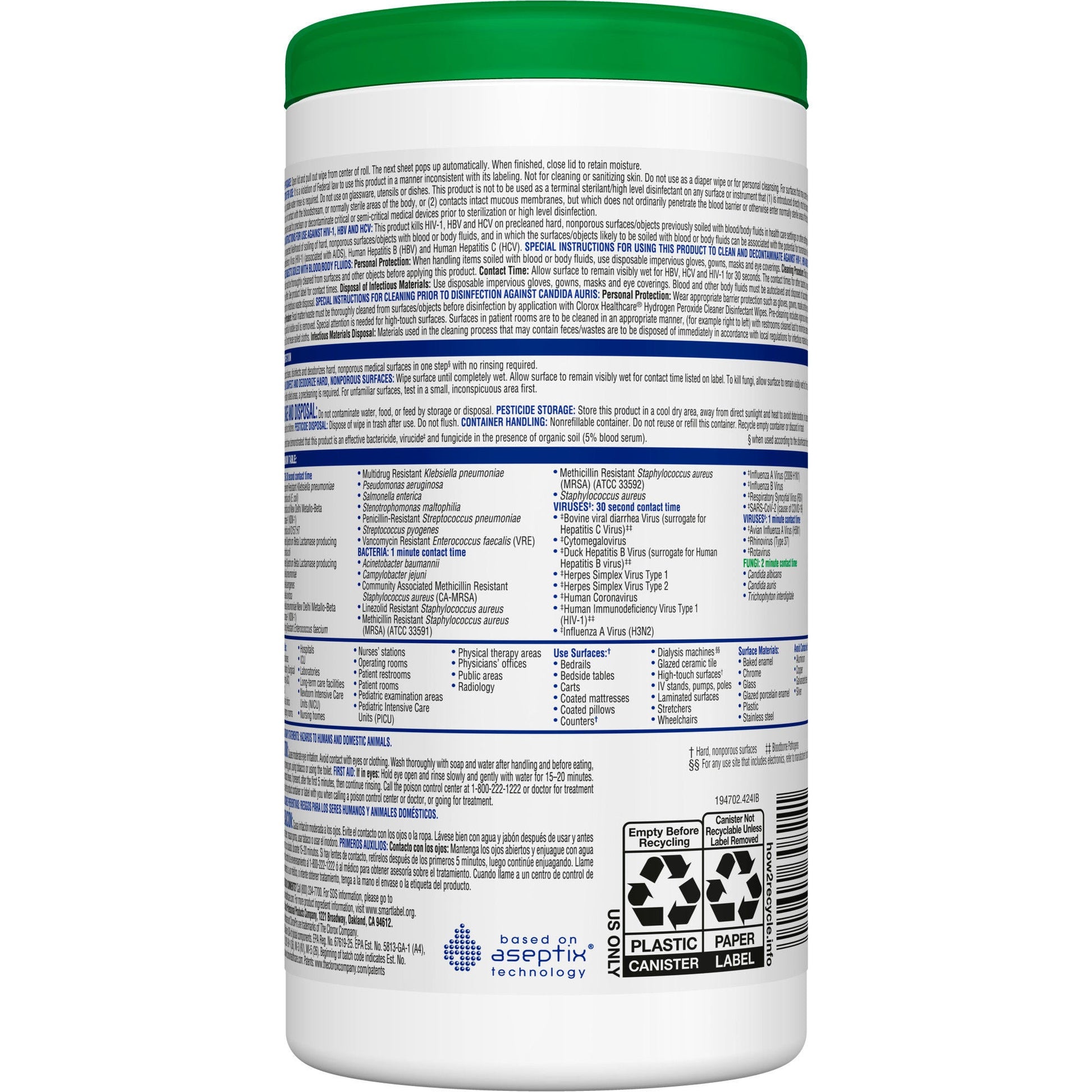 Clorox Healthcare® Hydrogen Peroxide Cleaner Disinfectant Wipes