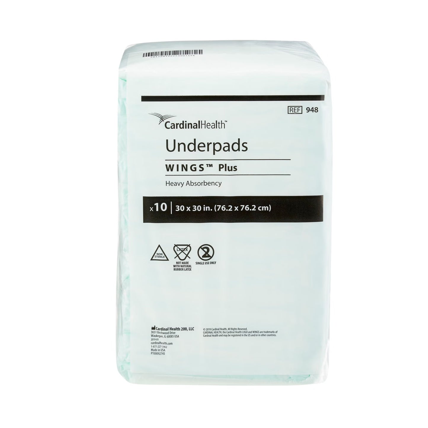 Wings Plus Underpads, Disposable, Heavy Absorbency, Beige