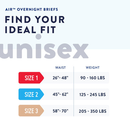 Prevail Air™ Overnight Briefs Overnight Absorbency, Size 1