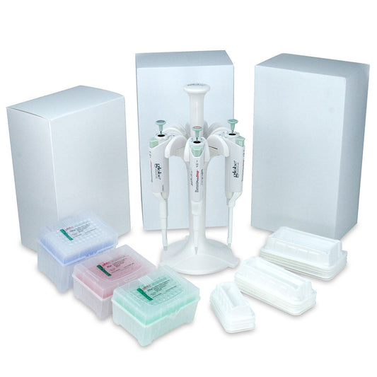 Diamond PosiStop Pipettor Starter Pack — Pipettors, Tips, Stand & Reservoir, 1 Kit/Pack | Globe Scientific