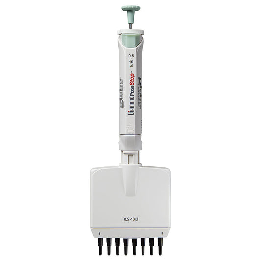 8-Channel Pipettes, Fully Autoclavable Adjustable Volume, Diamond PosiStop — 0.5–300 µL, 1/Each | Globe Scientific