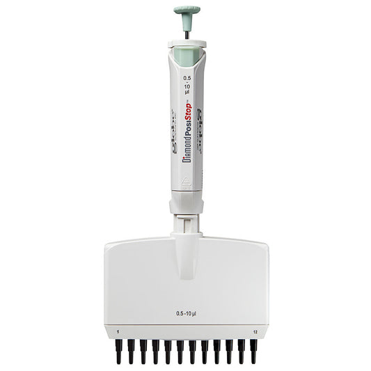 12-Channel Pipettes, Diamond PosiStop Fully Autoclavable, Adjustable Volume — 0.5–300 µL Range, 1/Each | Globe Scientific