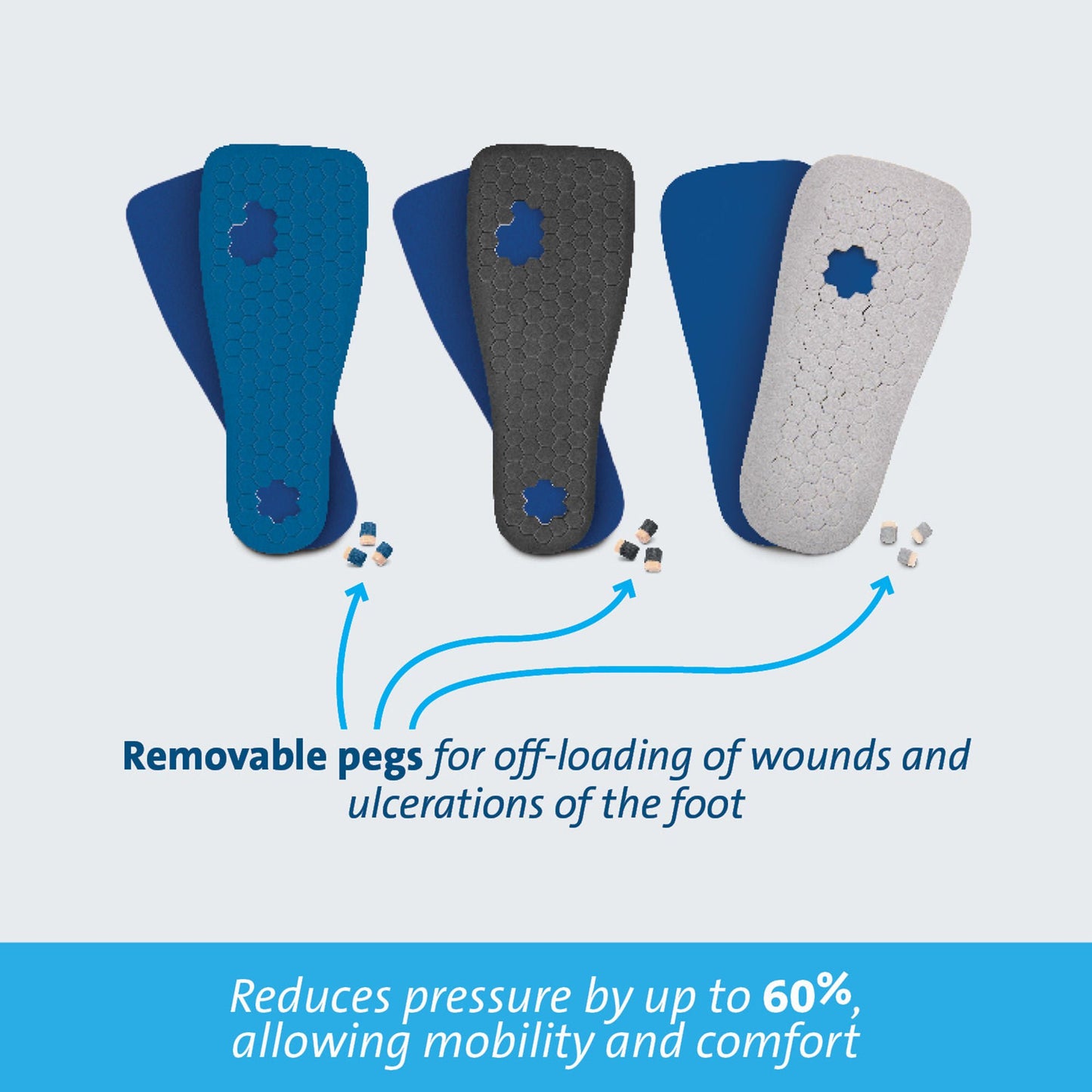 Peg-Assist™ Insole, Women's, Large, Blue