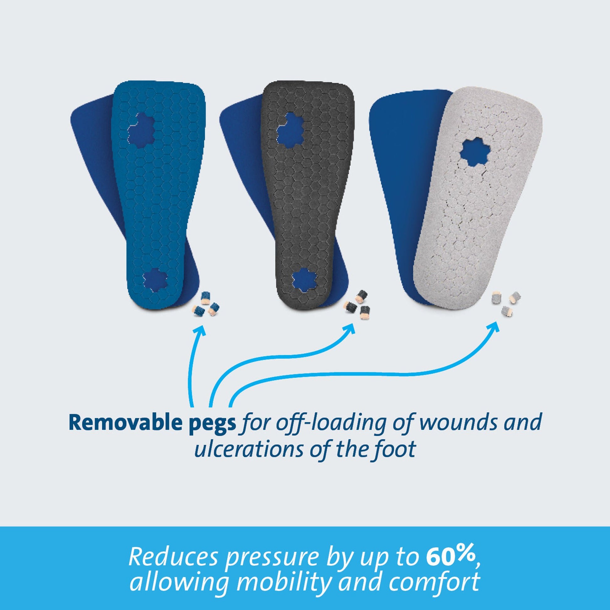 Peg-Assist™ Insole, Women's, Large, Blue