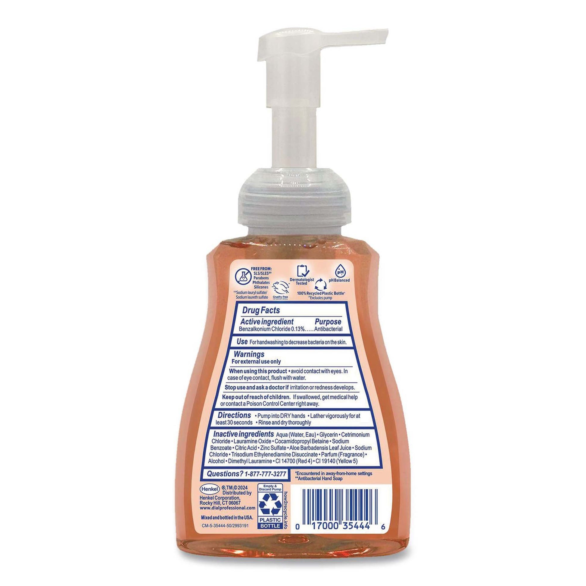 Dial Professional Antibacterial Defense Gold + Aloe Antibacterial Soap Foaming Pump Bottle Original Scent