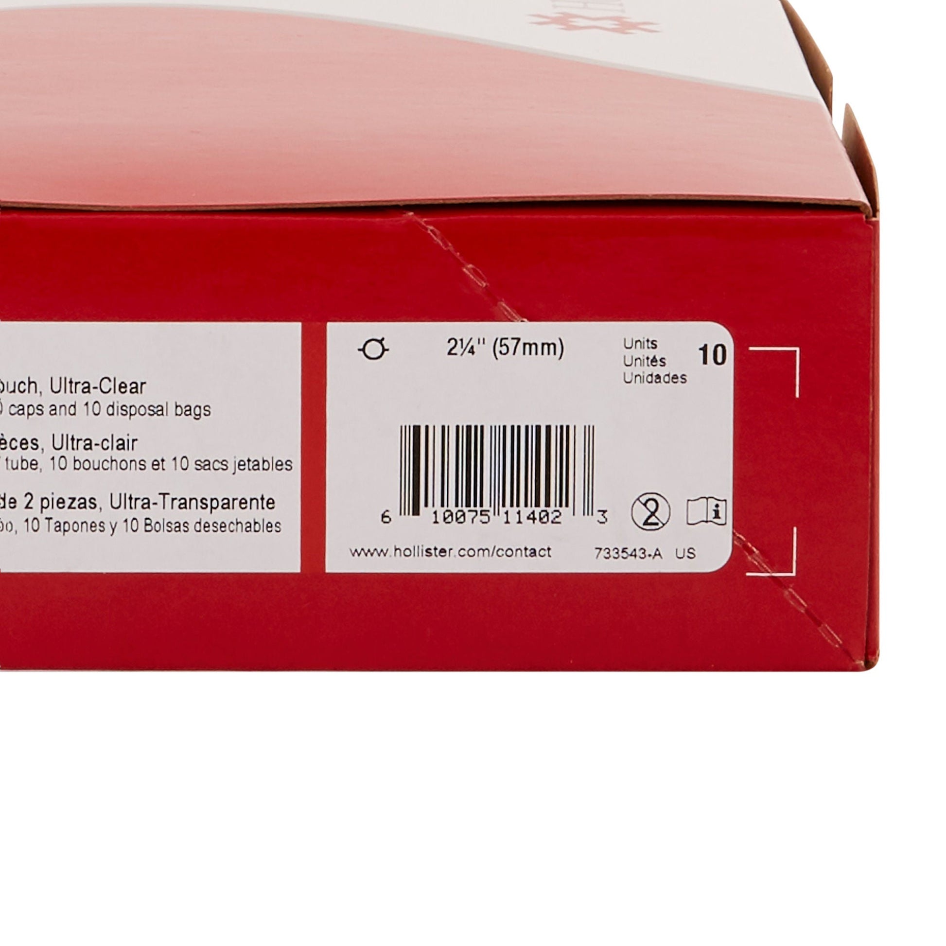 New Image™ Two-Piece Ultra-Clear Urostomy Pouch, Flange, Red Match