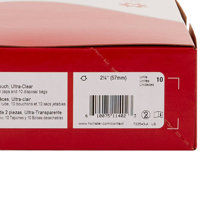 New Image™ Two-Piece Ultra-Clear Urostomy Pouch, Flange, Red Match