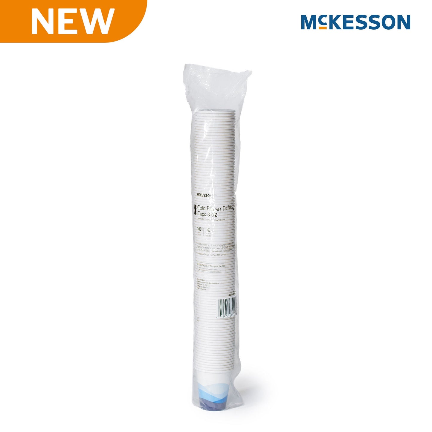 McKesson Paper Cup for Cold Beverages, Blue Mountain Print, Capacity