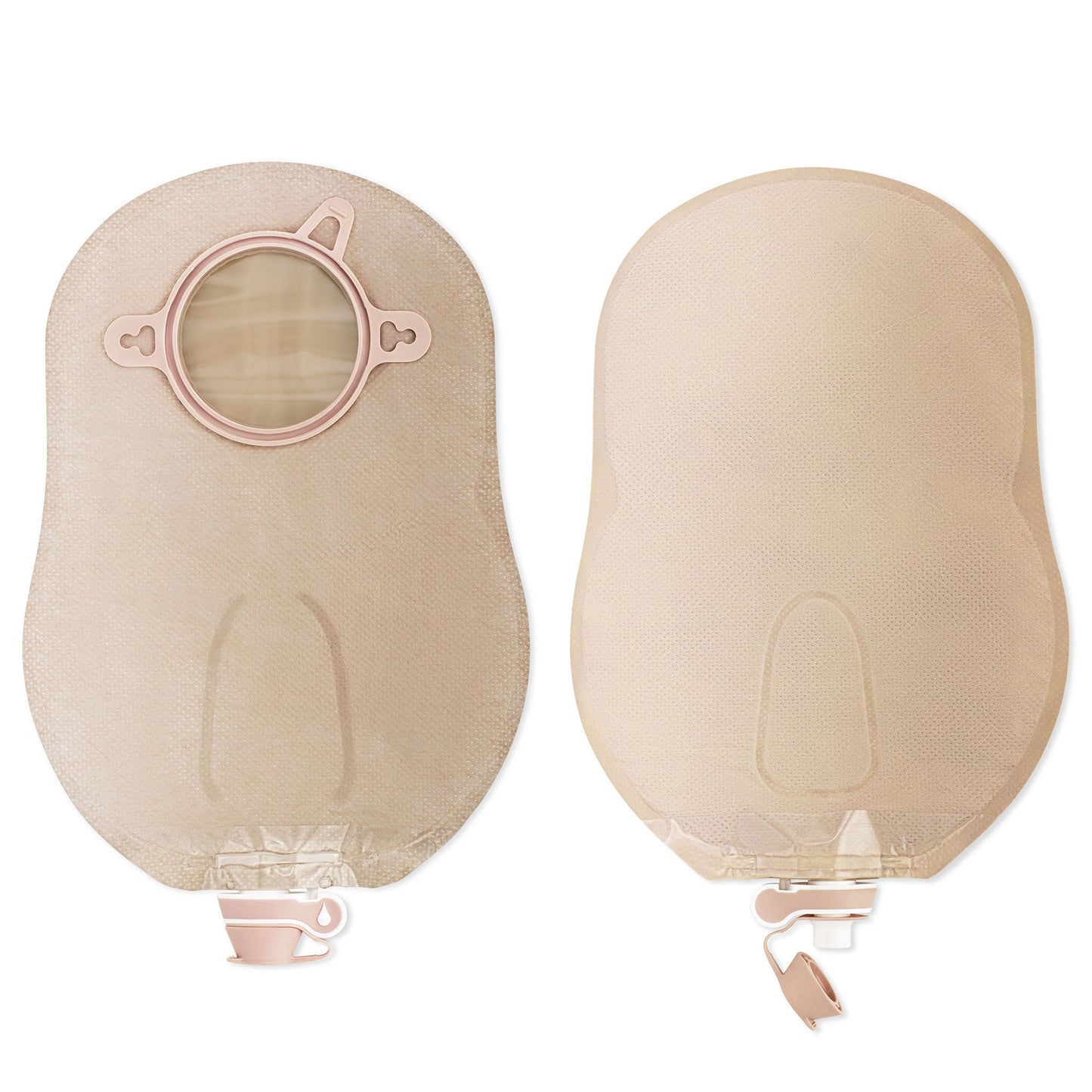 New Image™ 18914 Two-Piece Beige Urostomy Pouch, Flange, Blue Match