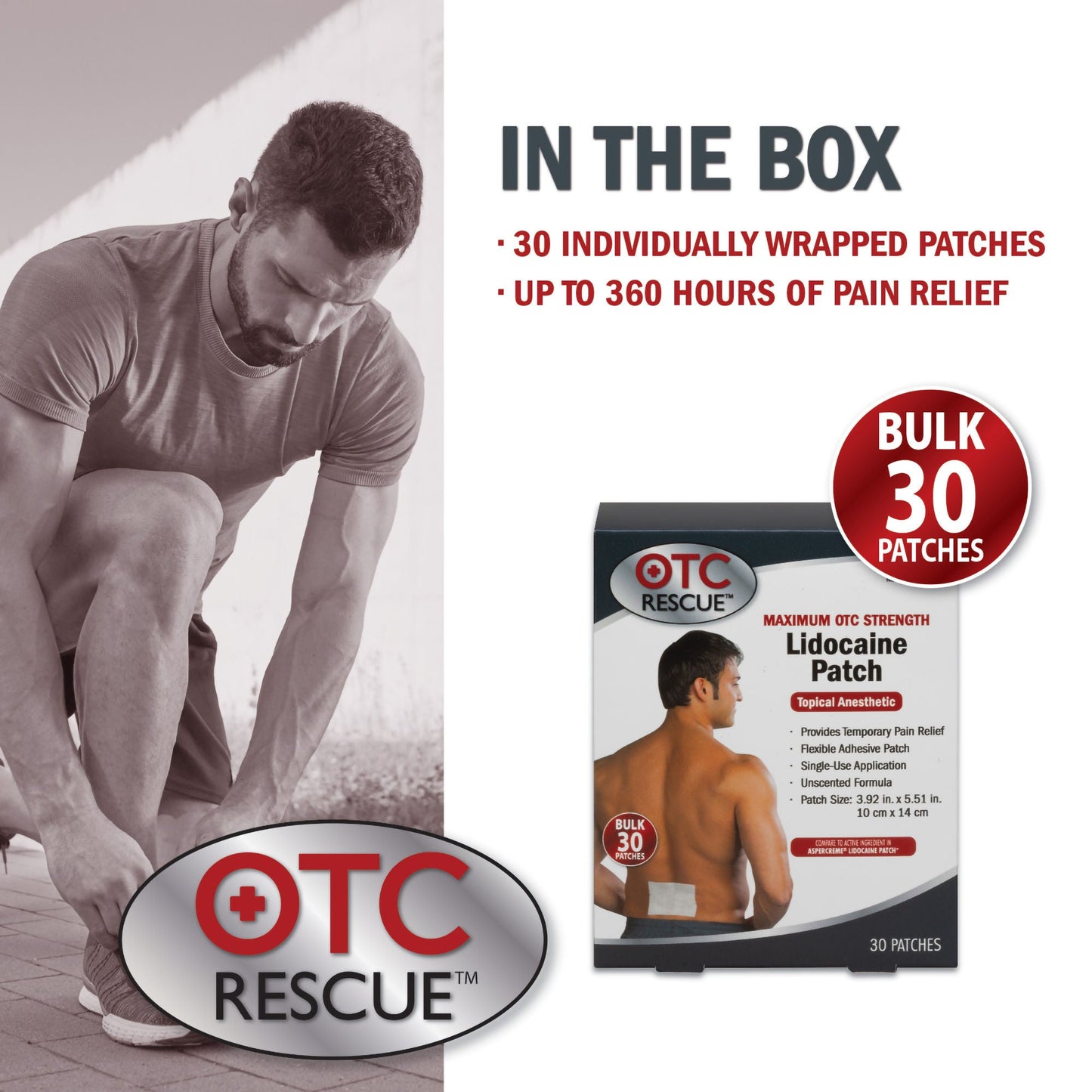 OTC Rescue™ Lidocaine Topical Pain Relief Patch