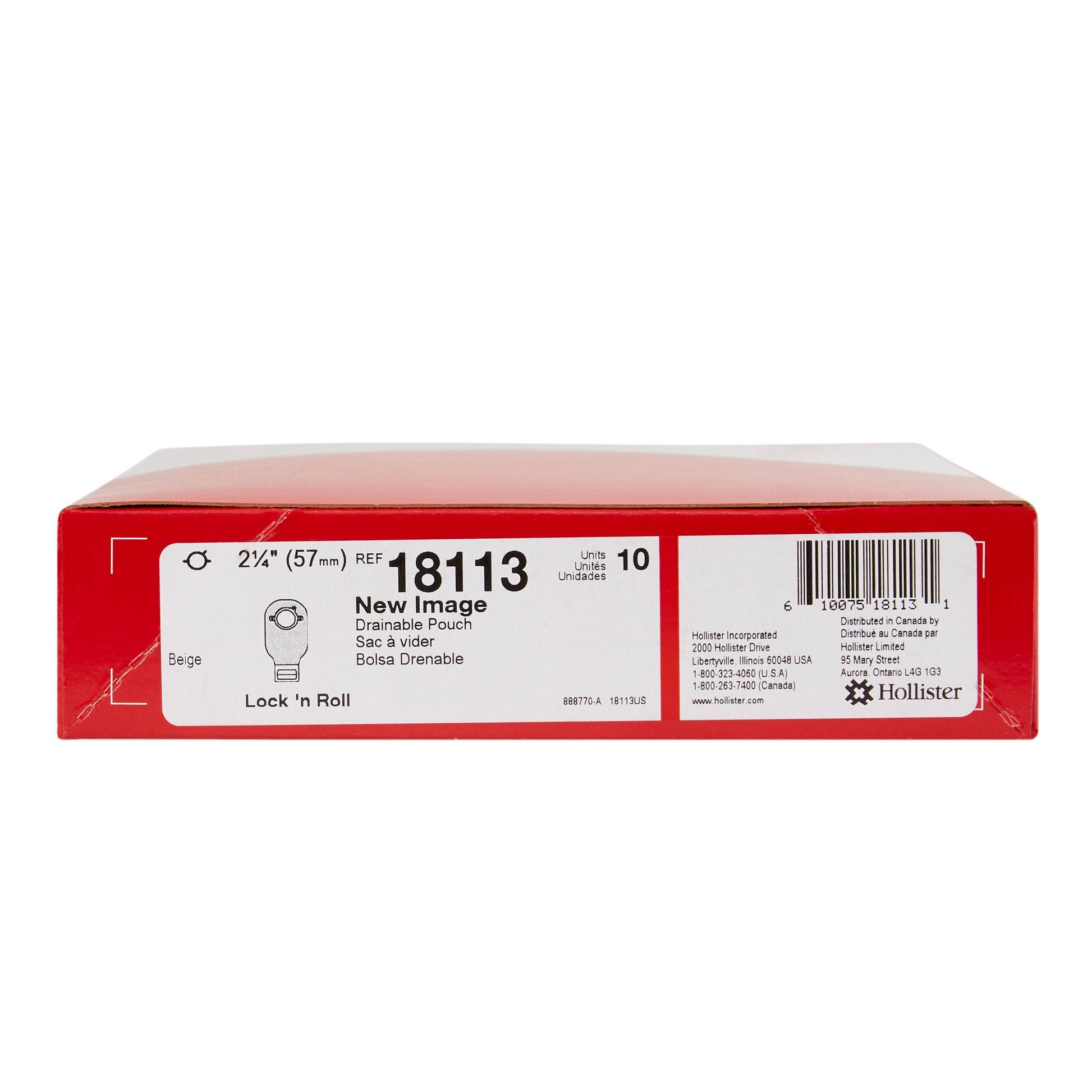 New Image™ 18113 Beige Colostomy Pouch, Pre-cut to Fit Stomas, Red Match